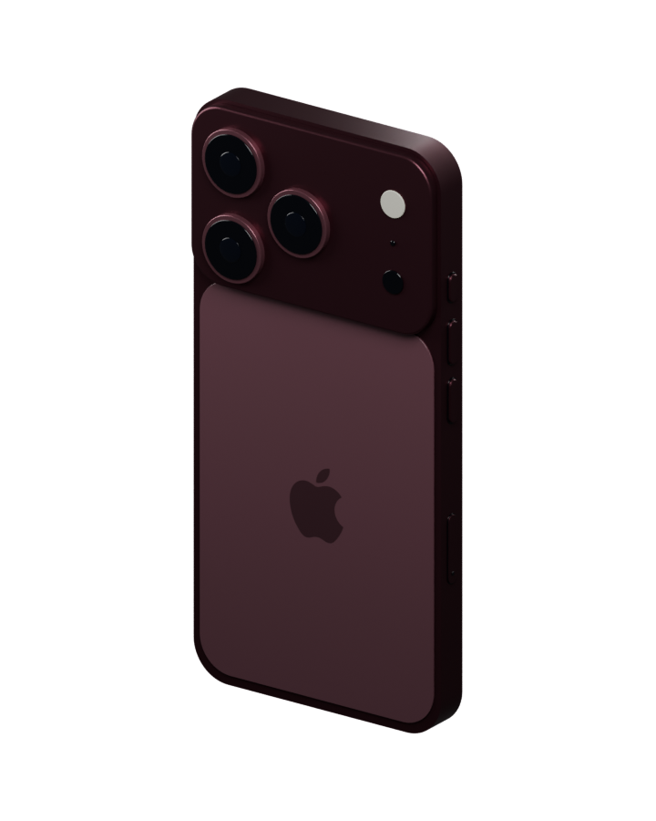iPhone 18 Pro 勃艮第酒红色固定角度外观图，外观参考中国大陆